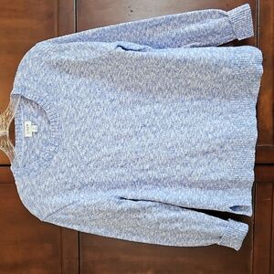 J. Crew Factory Womens Blue & White Crewneck Sweater, size small, cotton blend